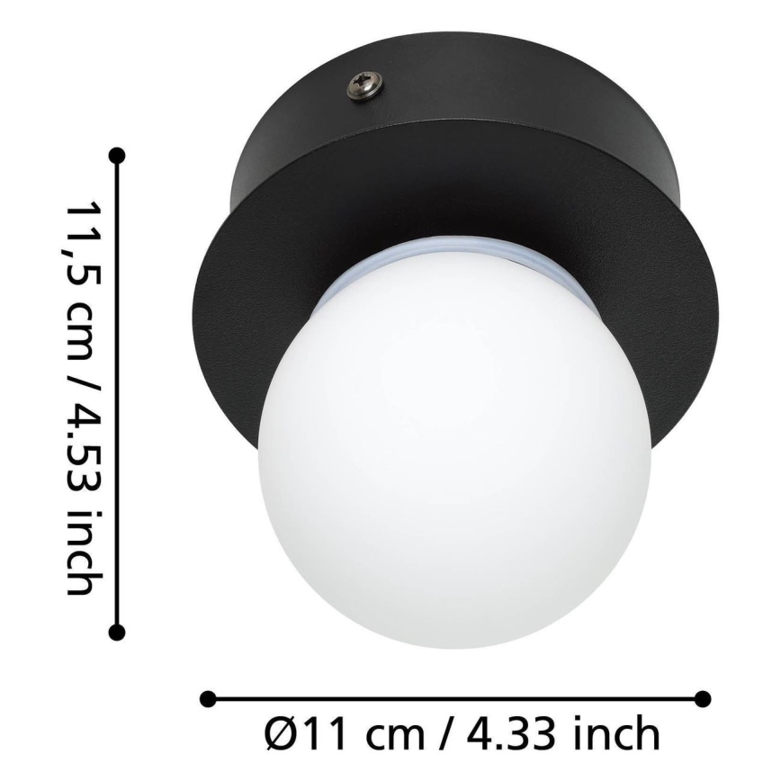 Eglo - LED Koupelnové stropní svítidlo LED/3,3W/230V IP44 černá