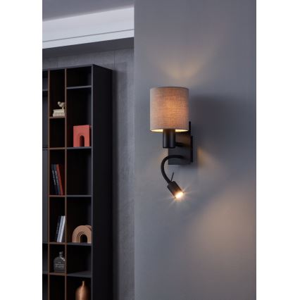 Eglo - LED Flexibilní svítidlo 1xE27/40W/230V + LED/3,8W hnědá