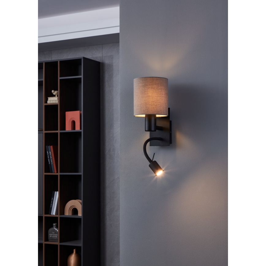 Eglo - LED Flexibilní svítidlo 1xE27/40W/230V + LED/3,8W hnědá