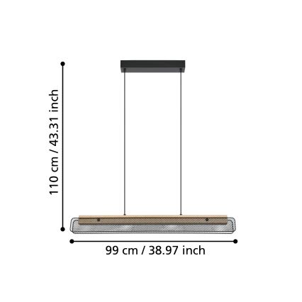 Eglo - LED RGBW Stmívatelný lustr na lanku LED/34W/230V 2700-6500K