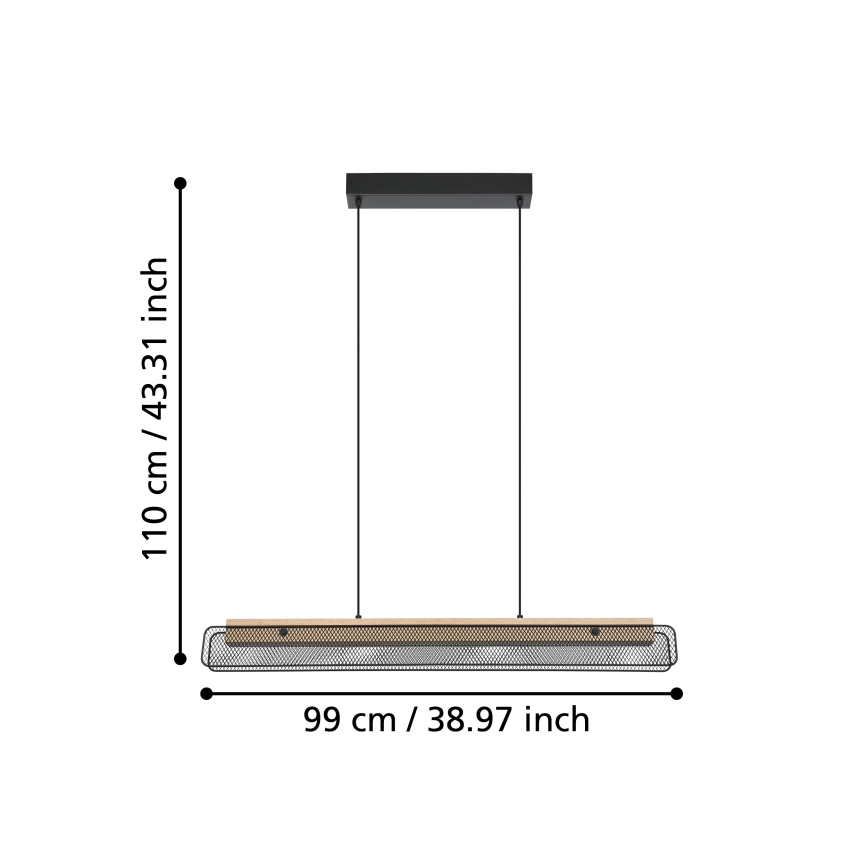 Eglo - LED RGBW Stmívatelný lustr na lanku LED/34W/230V 2700-6500K
