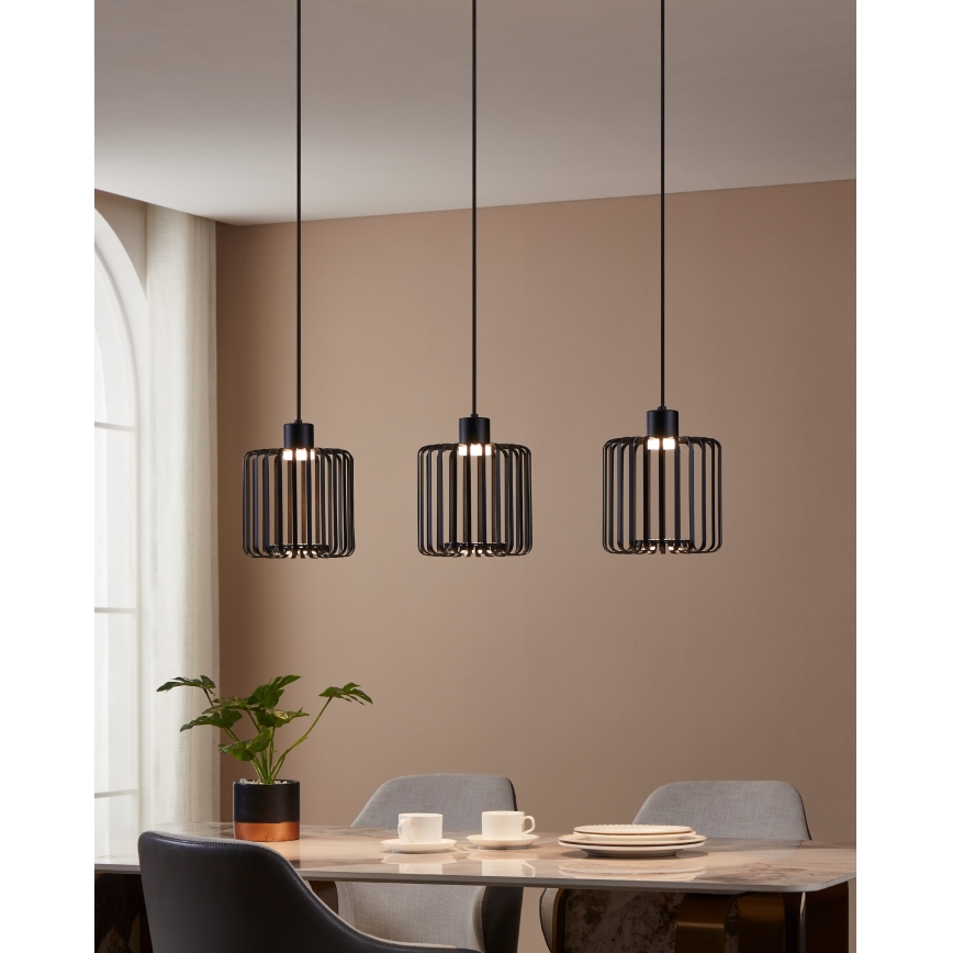 Eglo - LED RGBW Stmívatelný lustr na lanku 3xLED/3,7W/230V 2700-6500K