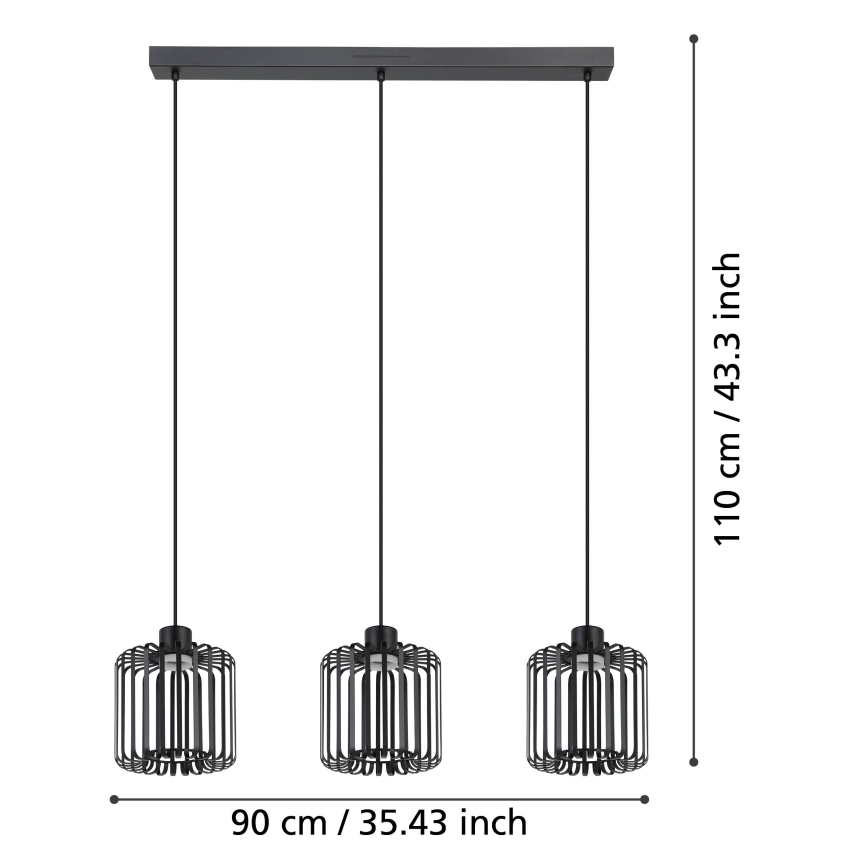 Eglo - LED RGBW Stmívatelný lustr na lanku 3xLED/3,7W/230V 2700-6500K
