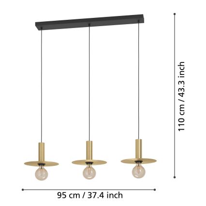 Eglo - Lustr na lanku 3xE27/40W/230V