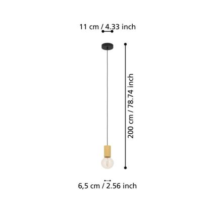 Eglo - Lustr na lanku 1xE27/40W/230V hnědá