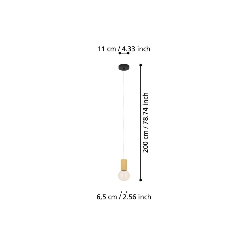 Eglo - Lustr na lanku 1xE27/40W/230V hnědá