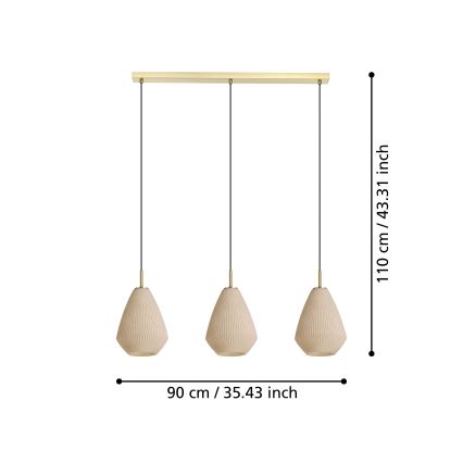 Eglo - Lustr na lanku 3xE27/40W/230V