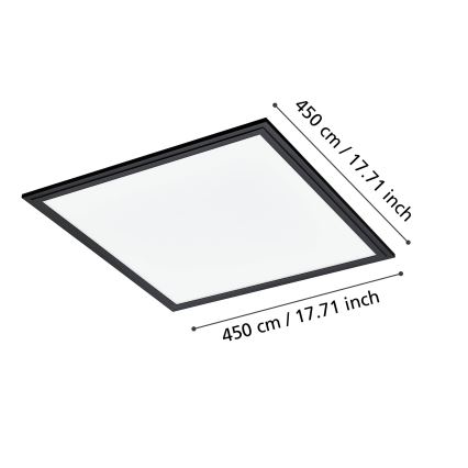 Eglo - LED Stropní svítidlo LED/21,5W/230V 45x45 cm černá