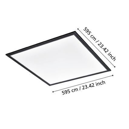 Eglo - LED Stropní svítidlo LED/33W/230V 60x60 cm černá