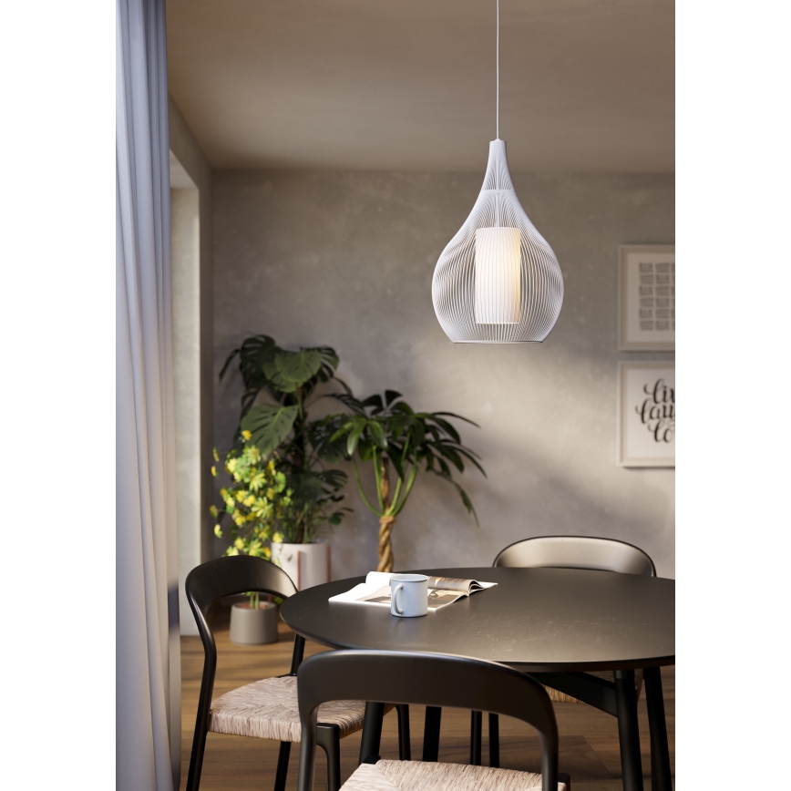 Eglo - Lustr na lanku 1xE27/40W/230V bílá