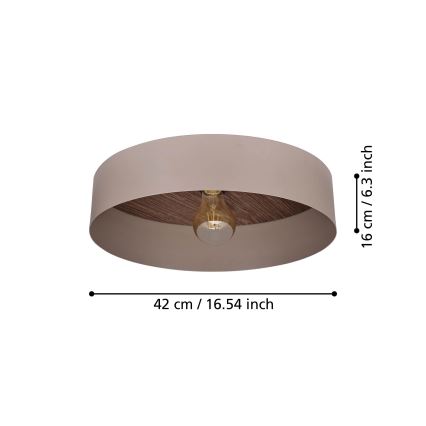 Eglo 900838 - Stropní svítidlo DUAIA 1xE27/40W/230V hnědá