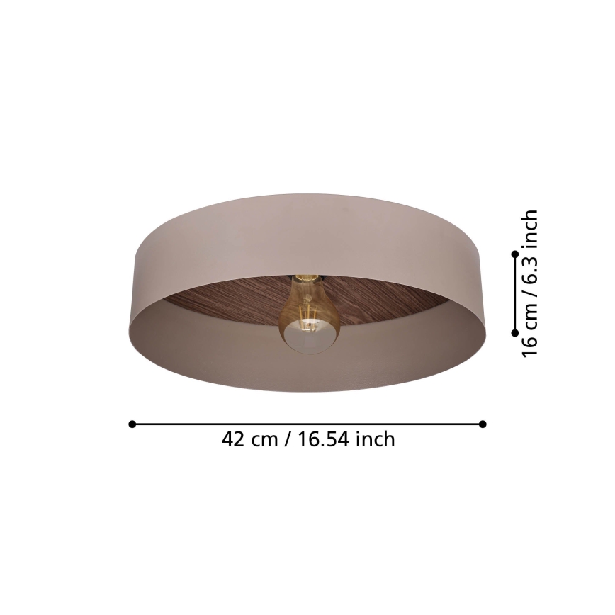 Eglo 900838 - Stropní svítidlo DUAIA 1xE27/40W/230V hnědá