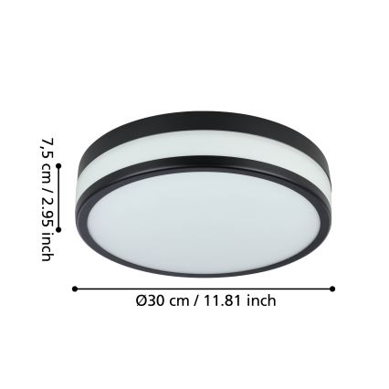 Eglo - LED Koupelnové stropní svítidlo LED/17,1W/230V IP44 černá