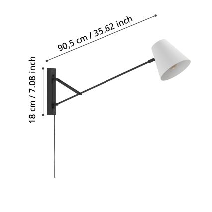 Eglo - Nástěnná lampa 1xE27/40W/230V