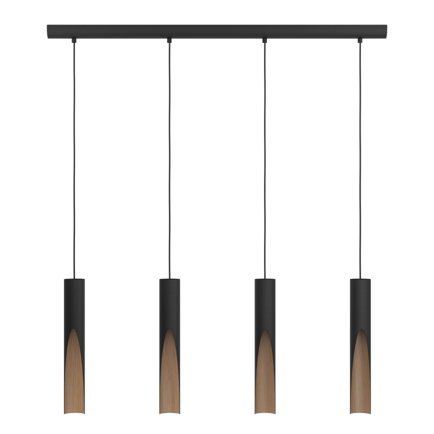 Eglo - LED Lustr na lanku 4xGU10/4,5W/230V černá/hnědá