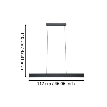 Eglo - LED RGBW Stmívatelný lustr na lanku LED/38W/230V 2700-6500K černá