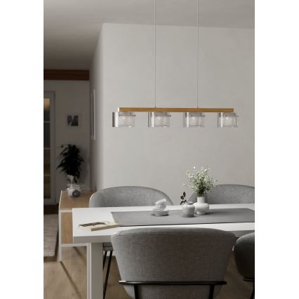 Eglo - LED RGBW Stmívatelný lustr na lanku 4xLED/3,7W/230V 2700-6500K
