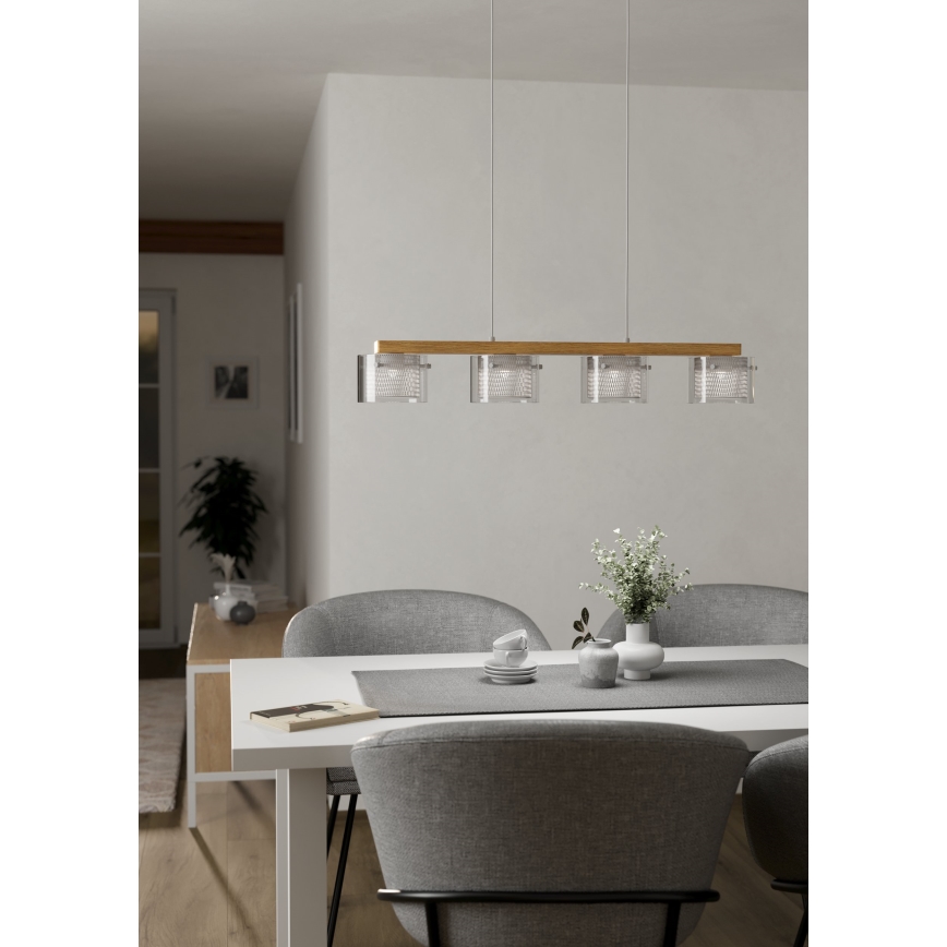 Eglo - LED RGBW Stmívatelný lustr na lanku 4xLED/3,7W/230V 2700-6500K