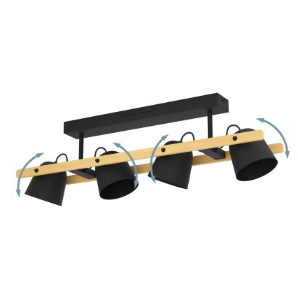 Eglo - LED RGBW Stmívatelný přisazený lustr 4xLED/3,7W/230V 2700-6500K