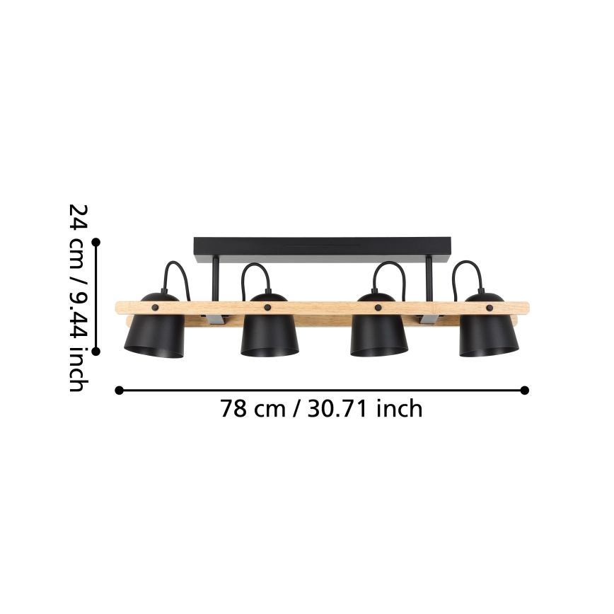 Eglo - LED RGBW Stmívatelný přisazený lustr 4xLED/3,7W/230V 2700-6500K