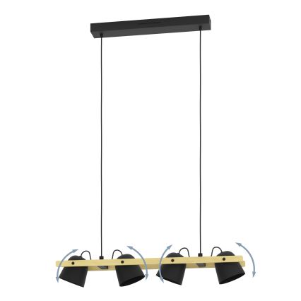 Eglo - LED RGBW Stmívatelný lustr na lanku 4xLED/3,7W/230V 2700-6500K