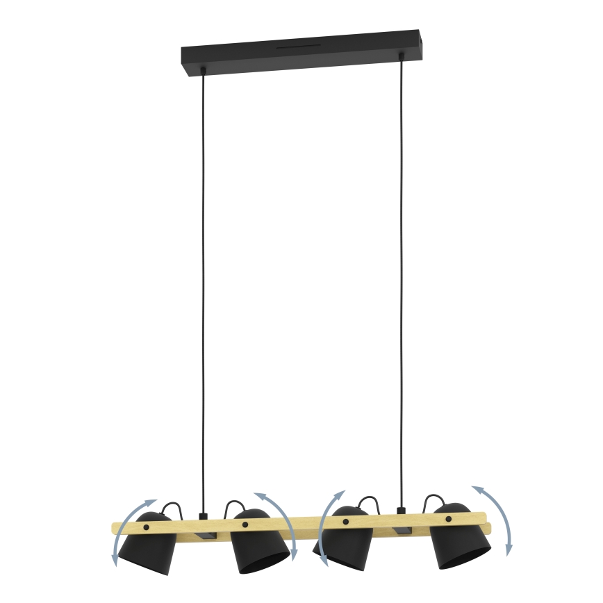 Eglo - LED RGBW Stmívatelný lustr na lanku 4xLED/3,7W/230V 2700-6500K