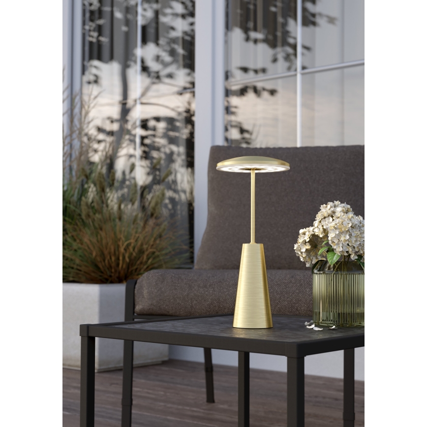 Eglo - LED Stmívatelná dotyková venkovní lampa LED/2,8W/5V 2400K/3000K/4000K 5200 mAh IP54 zlatá