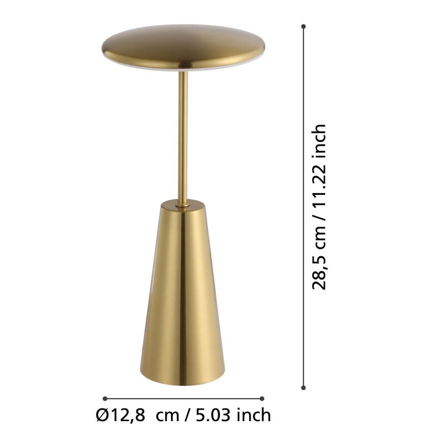Eglo - LED Stmívatelná dotyková venkovní lampa LED/2,8W/5V 2400K/3000K/4000K 5200 mAh IP54 zlatá