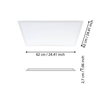 Eglo - LED Přisazený panel LED/33W/230V 62x62 cm