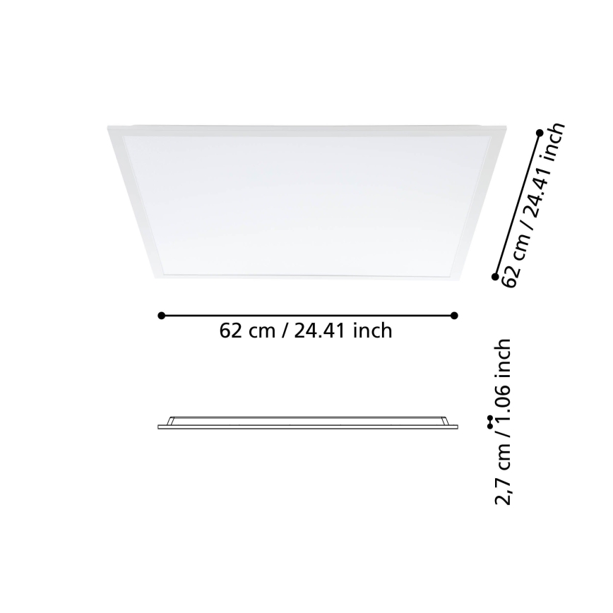 Eglo - LED Přisazený panel LED/33W/230V 62x62 cm