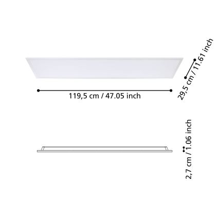 Eglo - LED Přisazený panel LED/34,5W/230V 120x30 cm