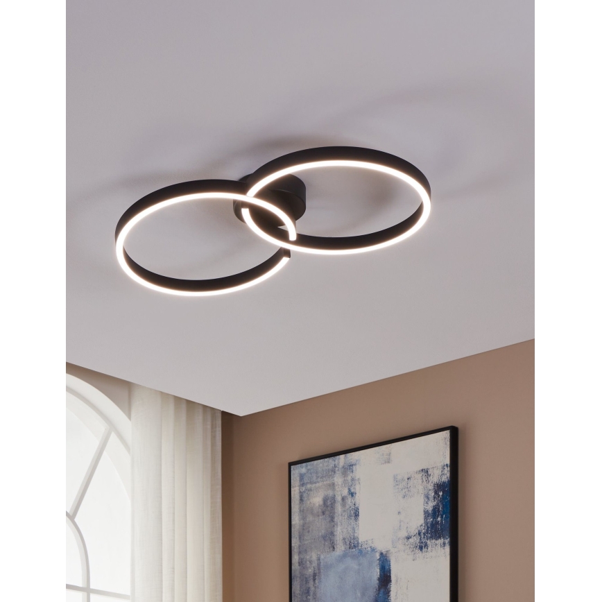 Eglo 900955 - LED RGBW Stmívatelné stropní svítidlo LED/19,5W/230V 2700-6500K černá + dálkové ovládání