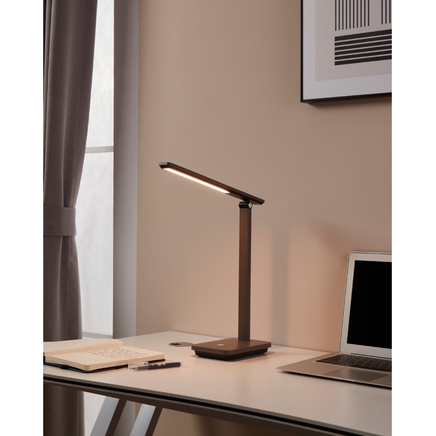 Eglo - LED Stmívatelná nabíjecí stolní lampa LED/3,6W/5V 1800mAh hnědá