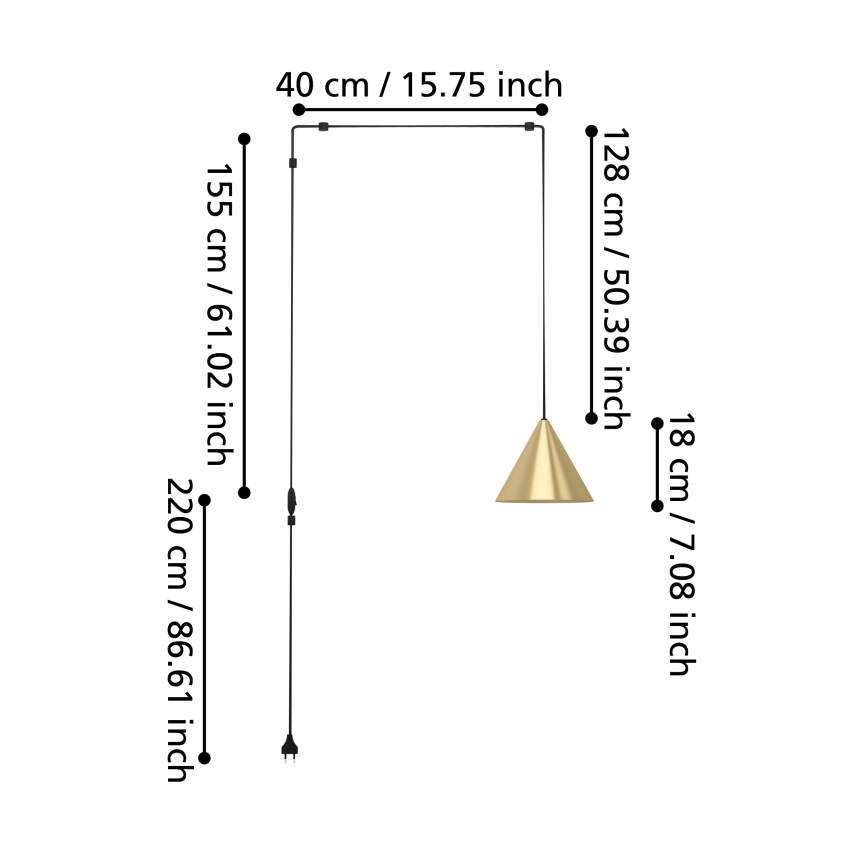 Eglo - Lustr na lanku 1xE27/40W/230V
