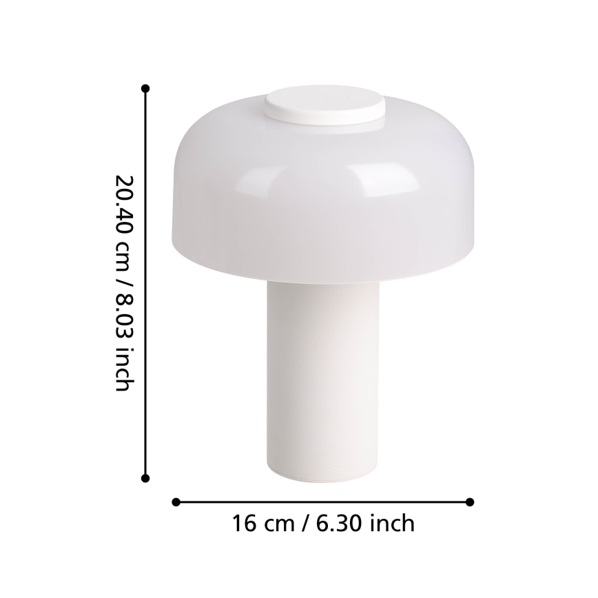 Eglo - LED Stmívatelná dotyková venkovní lampa LED/2,25W/5V 2400-4000K 5200 mAh IP44 bílá