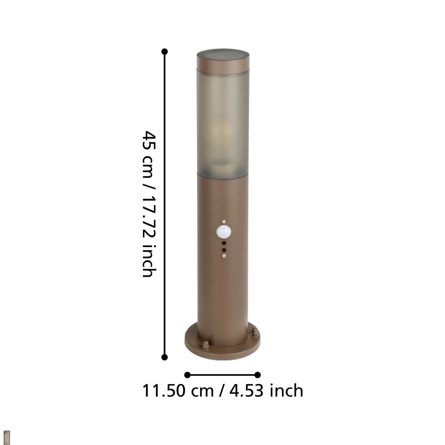 Eglo - Venkovní lampa se senzorem 1xE27/15W/230V 45 cm IP44