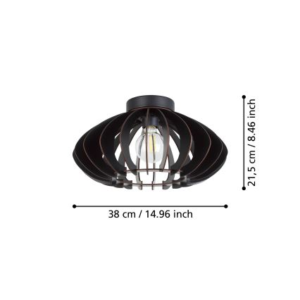 Eglo - Stropní svítidlo 1xE27/40W/230V pr. 38 cm černá