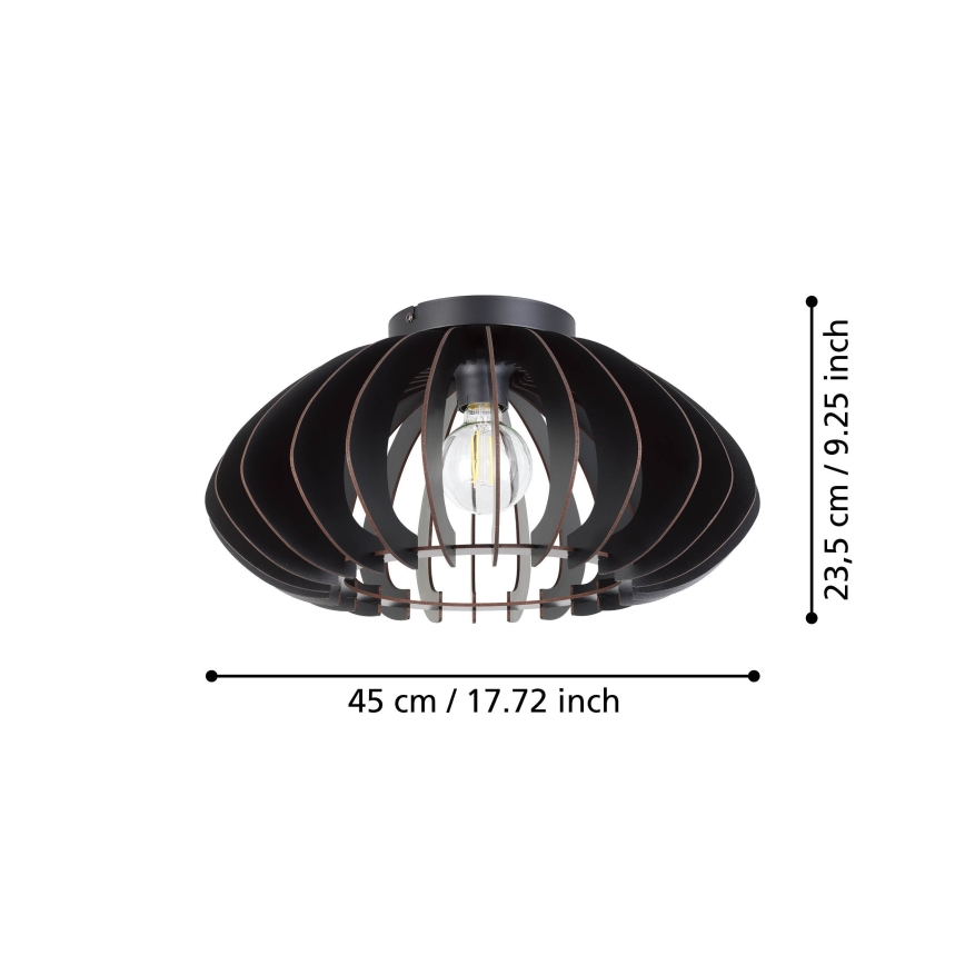 Eglo - Stropní svítidlo 1xE27/40W/230V pr. 45 cm černá