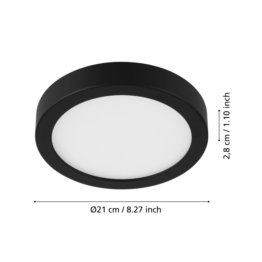 Eglo - LED Stropní svítidlo se senzorem LED/17W/230V 3000K černá