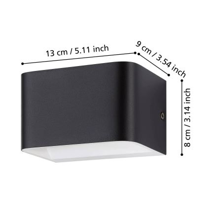 Eglo - LED Nástěnné svítidlo LED/6W/230V 3000K černá