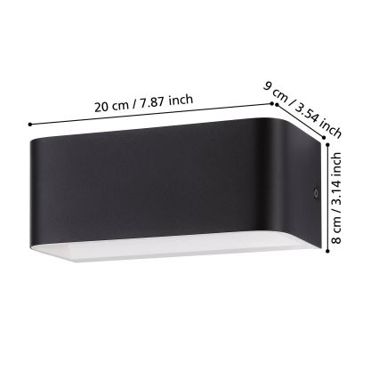 Eglo - LED Nástěnné svítidlo LED/10W/230V 3000K černá
