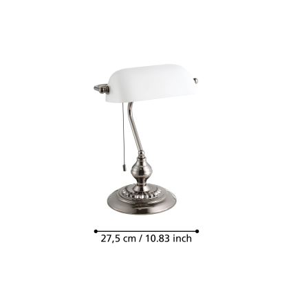 Eglo - Stolní lampa 1xE27/60W/230V bílá/lesklý chrom