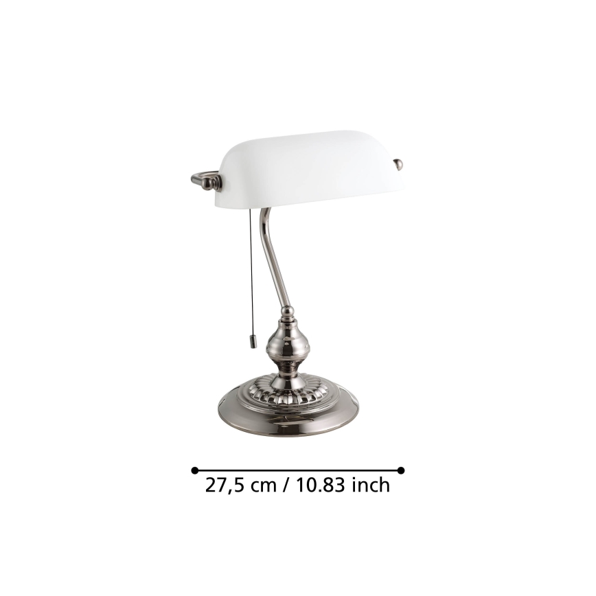 Eglo - Stolní lampa 1xE27/60W/230V bílá/lesklý chrom