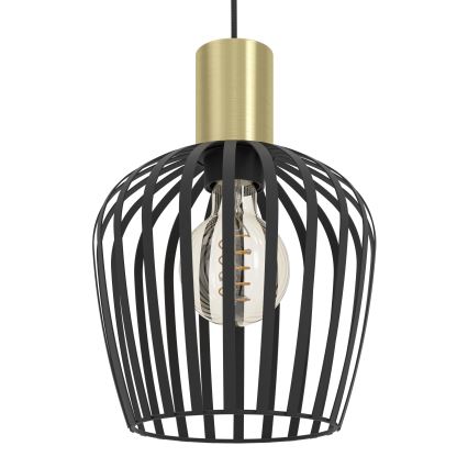 Eglo - Lustr na lanku 3xE27/40W/230V černá/zlatá