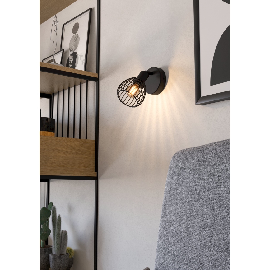 Eglo - Nástěnné svítidlo 1xE14/40W/230V černá