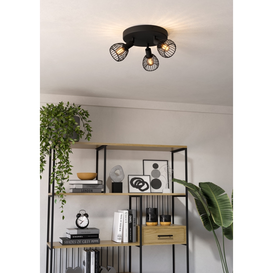 Eglo - Bodové svítidlo 3xE14/40W/230V černá