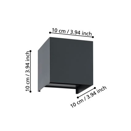 Eglo - LED Nástěnné svítidlo 2xLED/1,5W/230V 3000K černá