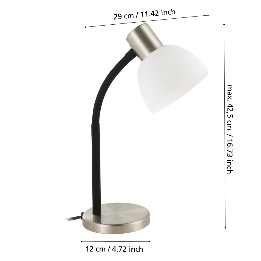 Eglo - Stolní lampa 1xE14/25W/230V černá/matný chrom