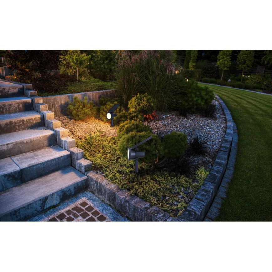 Eglo - LED RGBW Stmívatelná solární lampa LED/3W/4,5V IP44 černá + dálkové ovládání