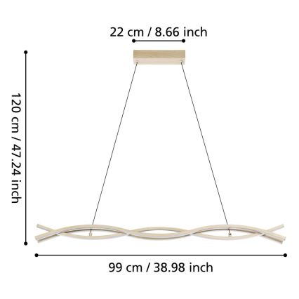 Eglo - LED Lustr na lanku LED/35W/230V béžová